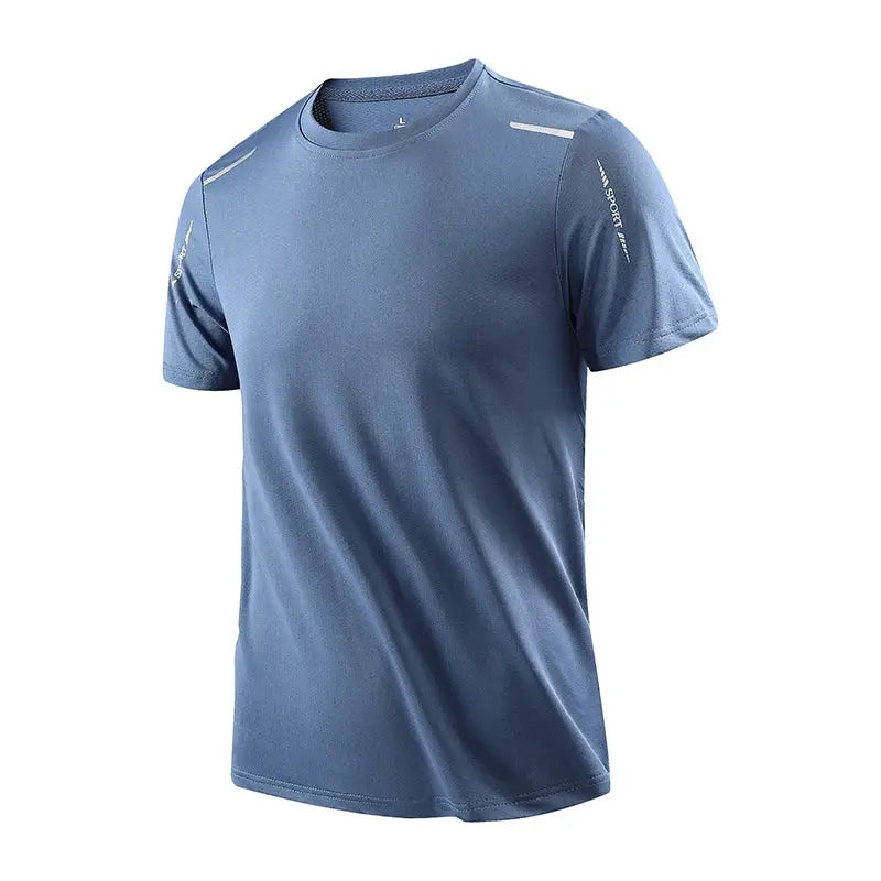 CHRLCK Mens Quick Dry Running Tee Breathable Soft Elastic Outdoor Sports Shirt For Hiking Fishing Summer