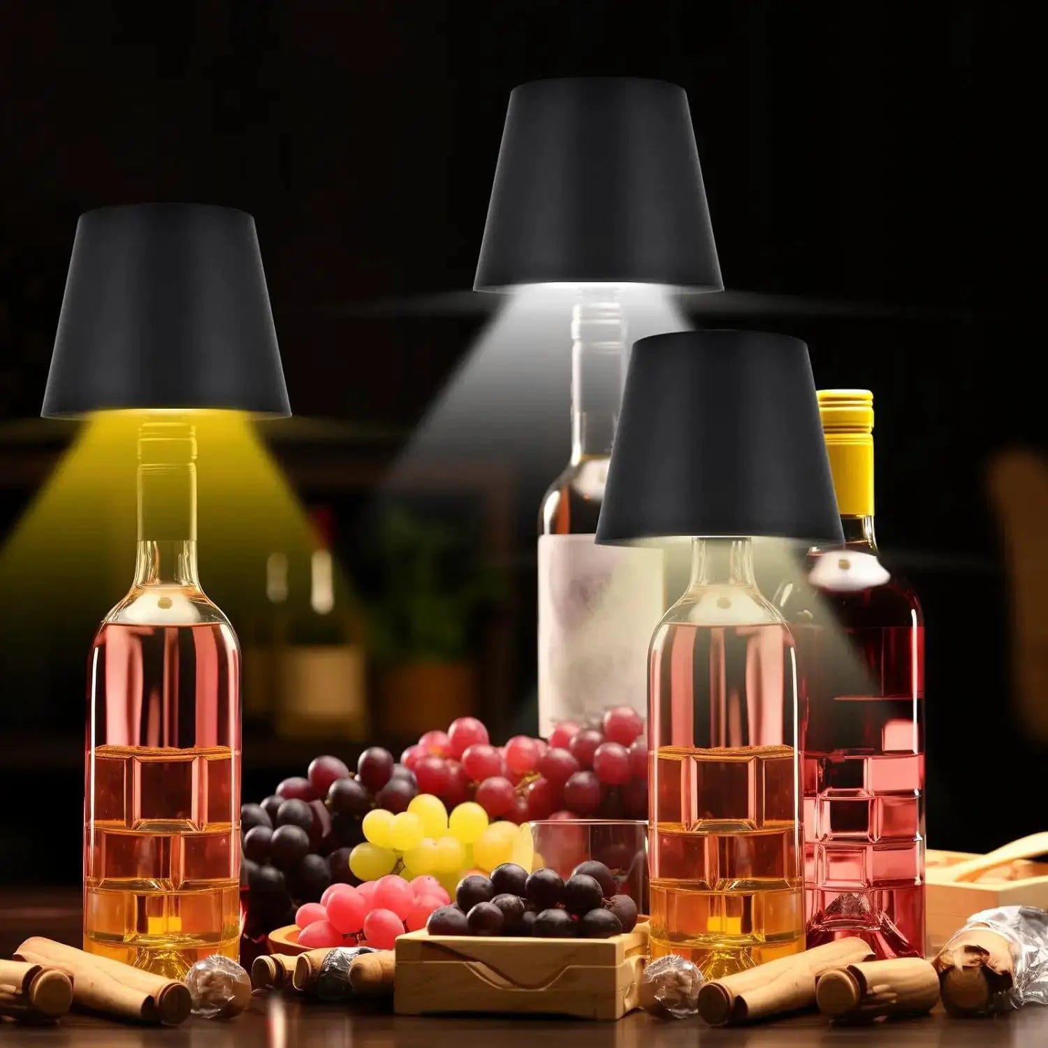 USB Charge Bottle Table Lamp With Touch Control Three Color Temperatures And Stepless Dimming For Wine Bottles And Desk