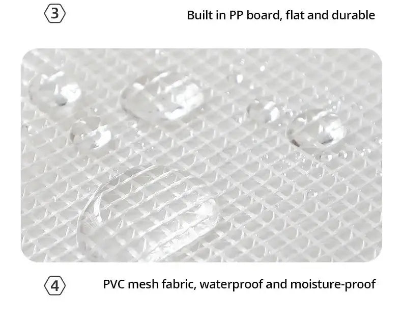 Wardrobe hanging storage bag made of PVC mesh fabric, waterproof and moisture-proof.