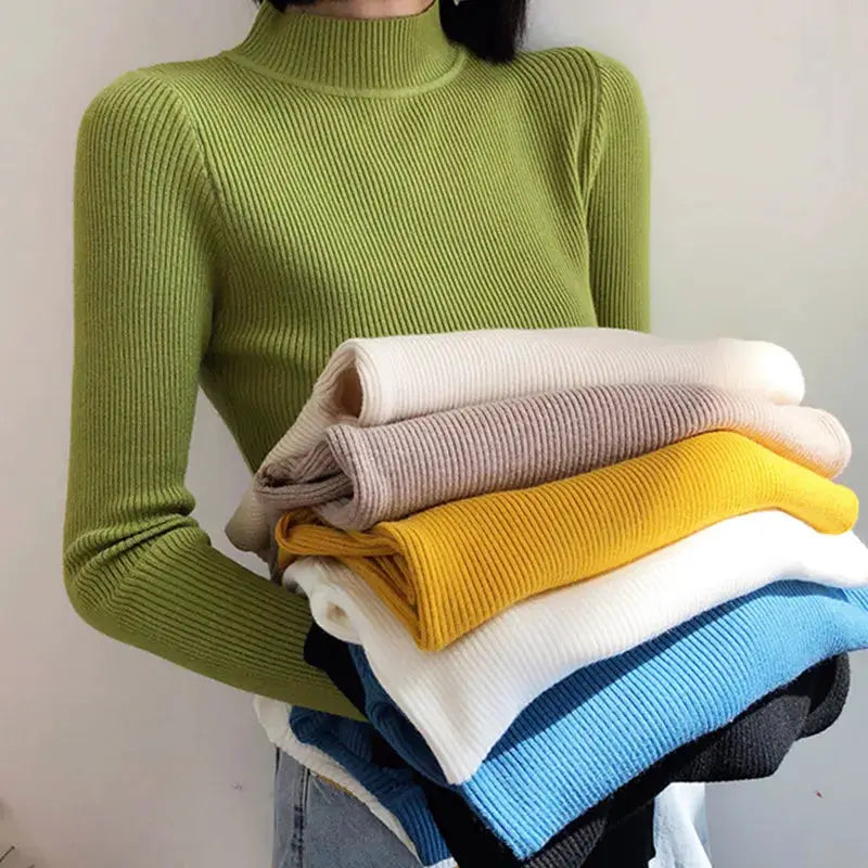 EverSoft Women Turtleneck Knitted Sweater Soft Cashmere Blend For Cozy Warmth In Autumn And Winter
