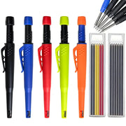 Simples Market carpenter pencil set with 2.8mm deep-hole pencils and built-in sharpener (5 colors)