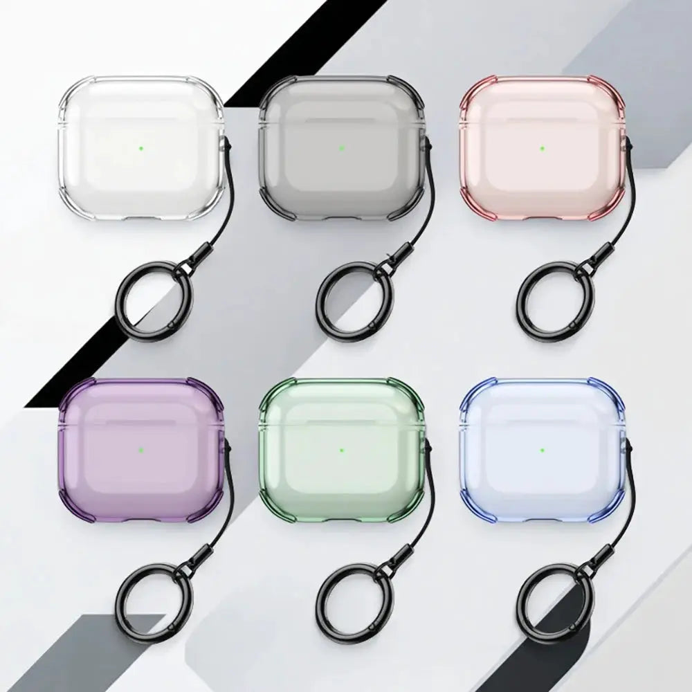 Transparent TPU Case For AirPods Pro 1st And 2nd Gen 3rd Gen And 4th Gen With Lanyard Shockproof Crystal Clear Cover