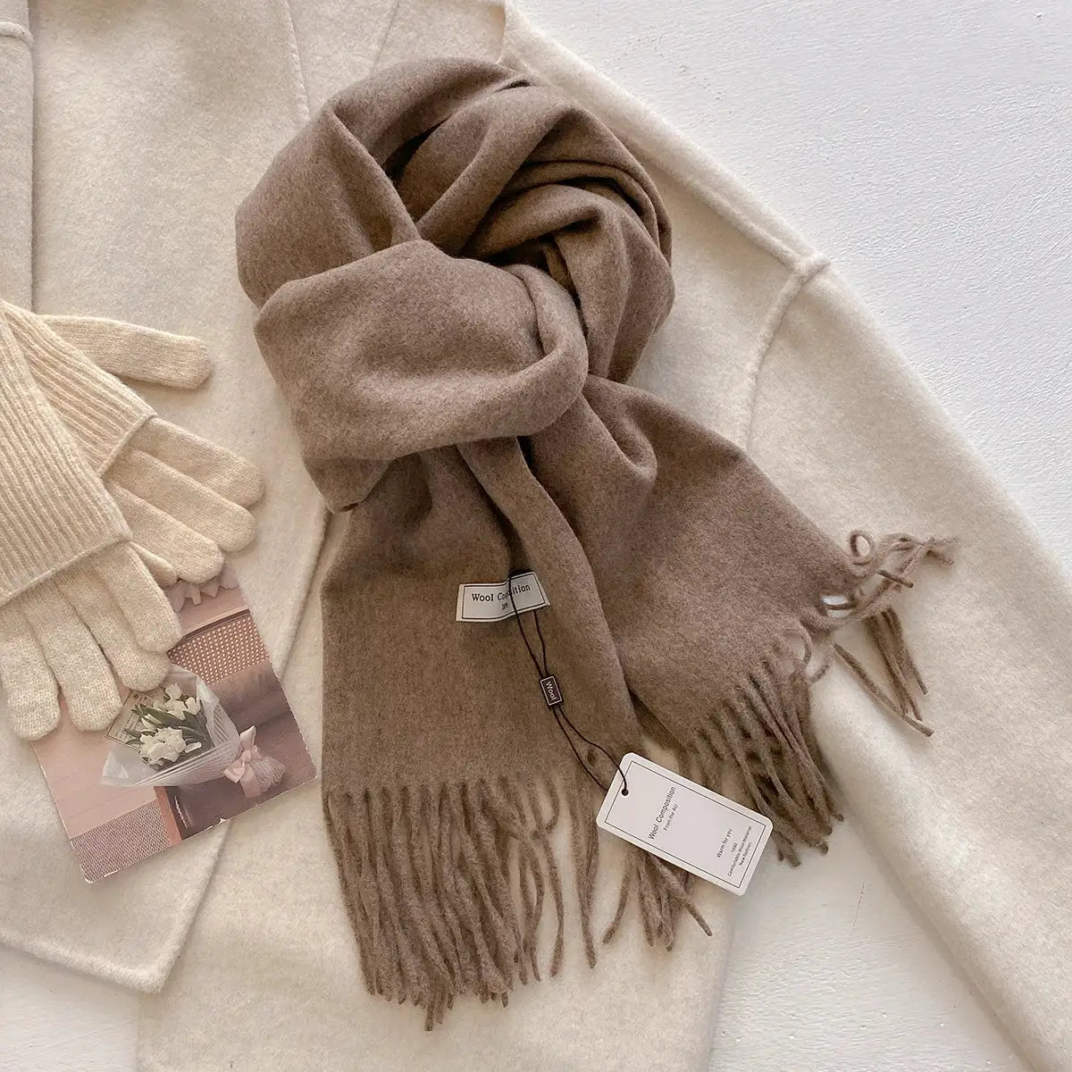 LuxeWeave 26 Color Winter Scarf for Women Long 175 Centimeters Premium Polyester with Tatting Weave Cozy Warmth