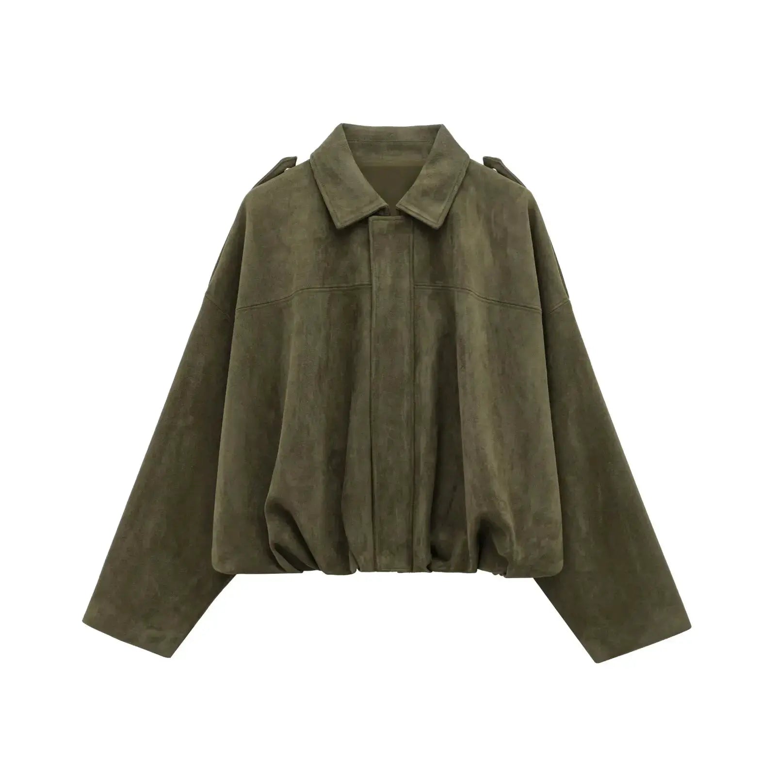 HH Women's Street Fashion Suede Texture Coat Vintage Inspired Cozy Winter Jacket With Batwing Sleeves