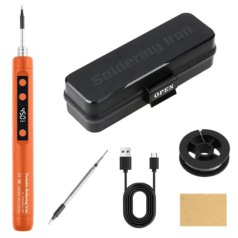 USB Soldering Iron Mini Portable Soldering Tool With Type C Charging 800mAh Battery Adjustable Temperature For DIY Use