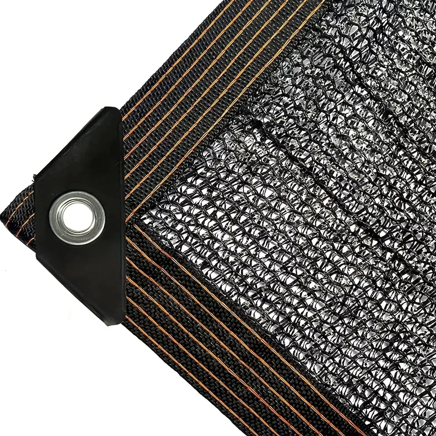 Heavy Duty shade cloth by Simples Market with brown edging, grommet, black UV-block mesh