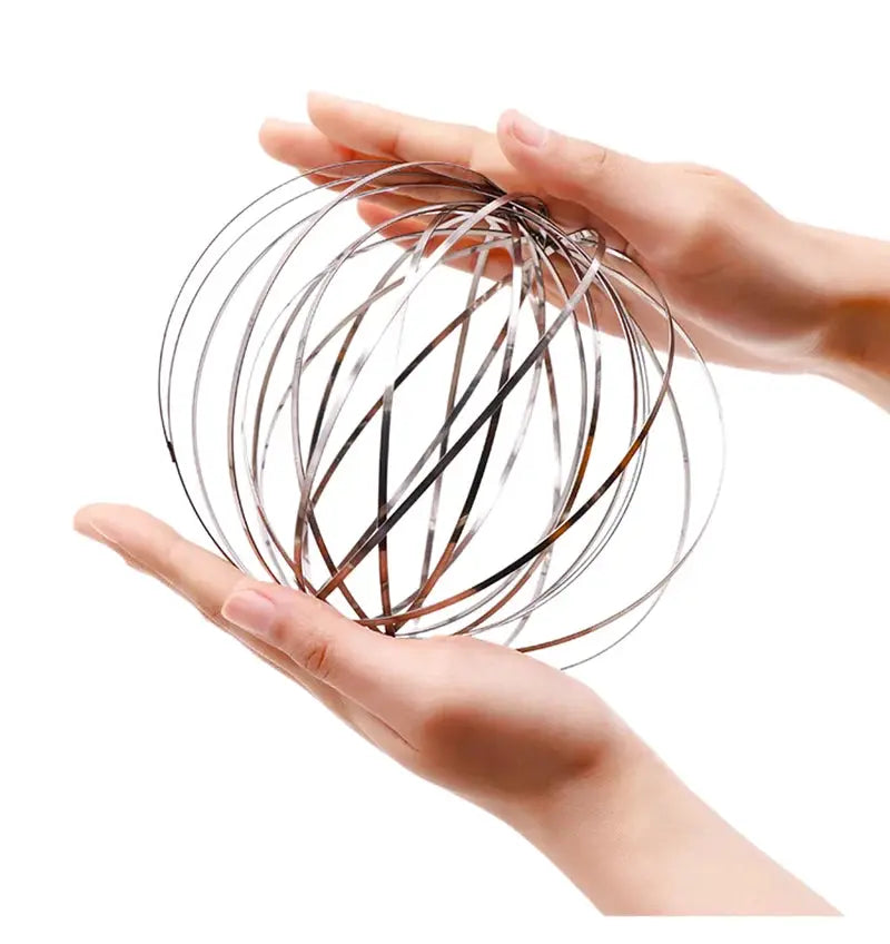 Decompression Magic Bracelet Flow Ring Anti Stress Kinetic Spring Stainless Steel 3D Shaped Sensory Color Rings
