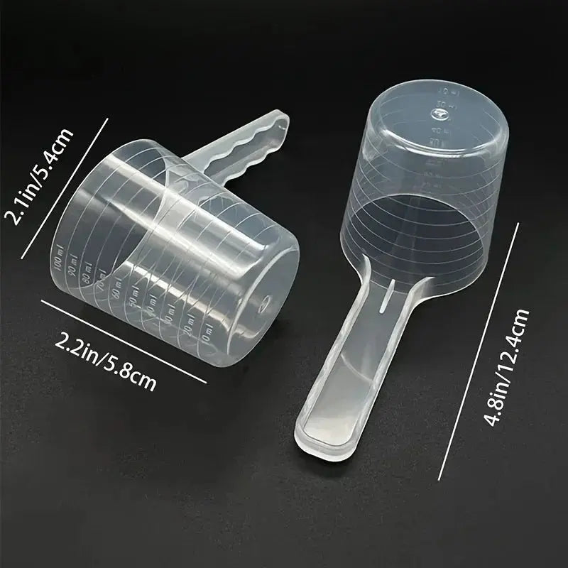 Pet Measuring Spoon Transparent With Graduation Marks 100ml Durable Plastic For Easy Dog And Cat Feeding
