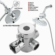 Diverter valve chrome 2/3-way shower splitter with hose attachment for bathroom fixtures by Simples Market