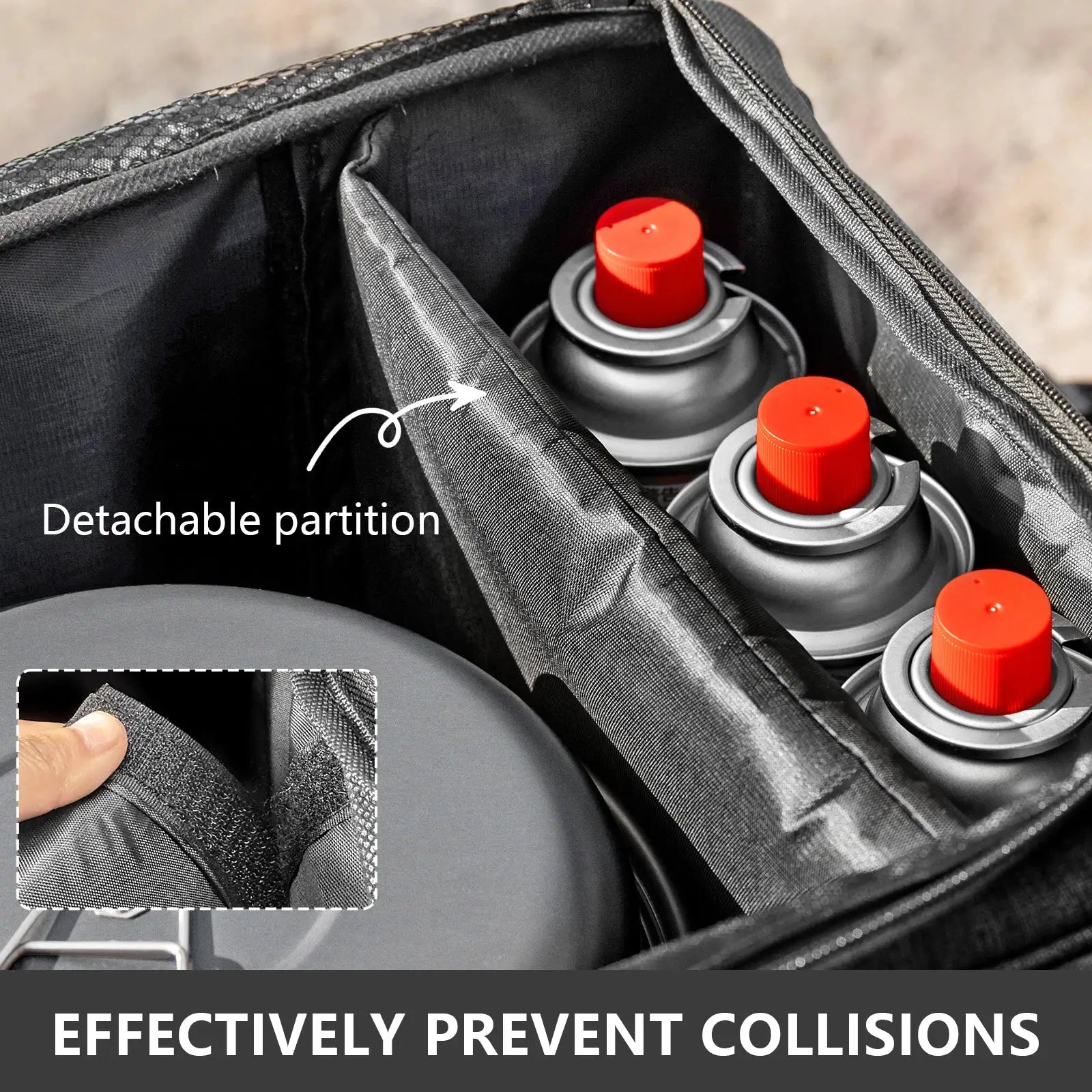 BISINNA 26L Outdoor Camping Bag Folding Gas Tank Storage Picnic Cookware Container With Adjustable Partitions