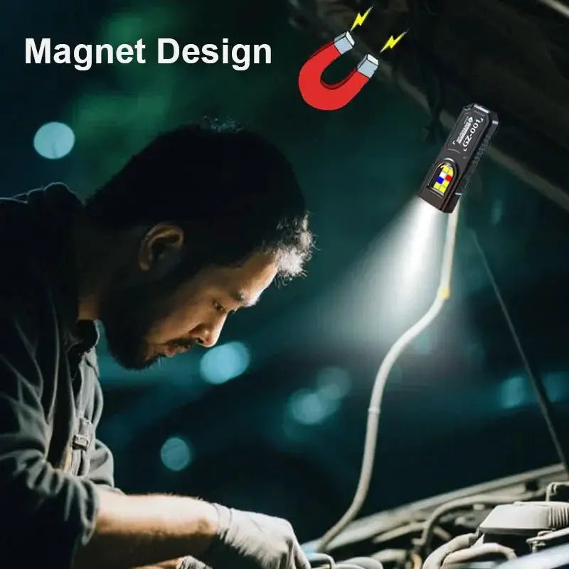 Powerful mini COB LED keychain flashlight with USB-C rechargeable, black Simples Market hanging work light