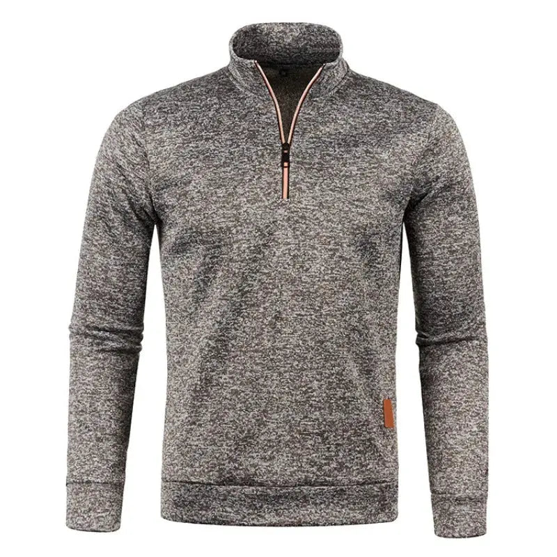 Autumn Men's Half Zip Sweatshirt With Turtleneck Long Sleeve Solid Color Streetwear Winter Warm Jacket
