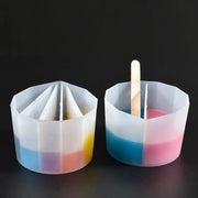 Reusable Silicone Paint Pouring Cups Set Of Three With Dividers For Acrylic Fluid Art