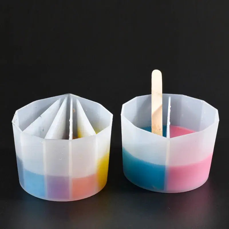 Reusable Silicone Paint Pouring Cups Set Of Three With Dividers For Acrylic Fluid Art
