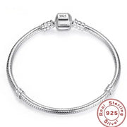 Handmade 925 Silver Charm Bracelet For Women Fine Jewelry Snake Bone Design Premium Accessory