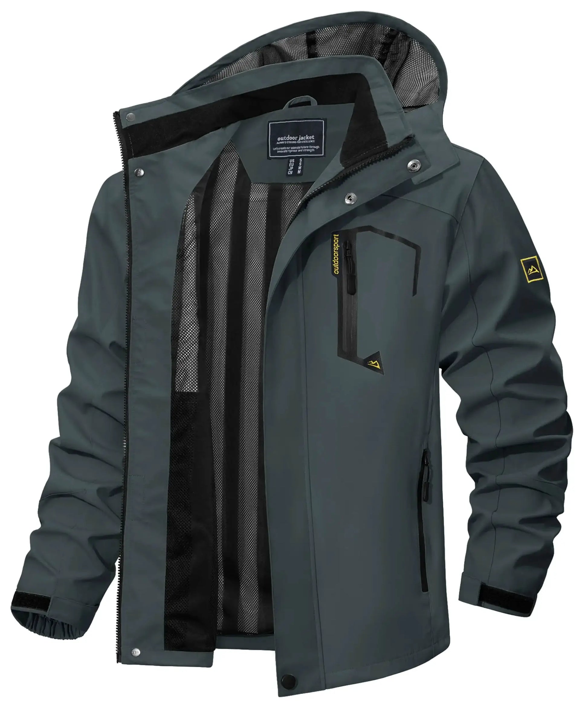 TACVASEN men's lightweight mesh-lined waterproof rain jacket, dark teal, Simples Market