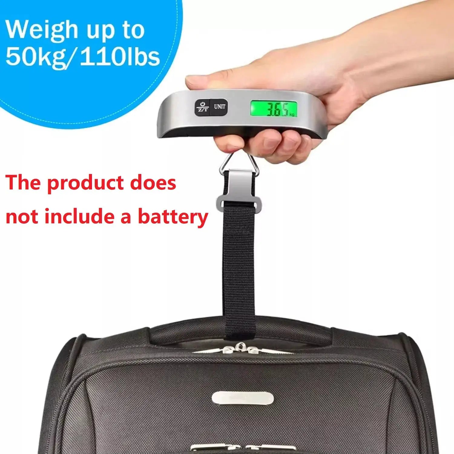 TravelEase 110lb Digital Luggage Scale Handheld for Travel Suitcases Portable Weight Scale
