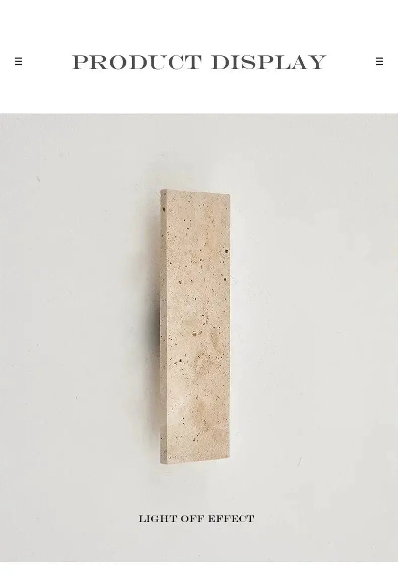 Outdoor waterproof wall lamp by Simples Market, natural stone rectangular wall light with 18W LED
