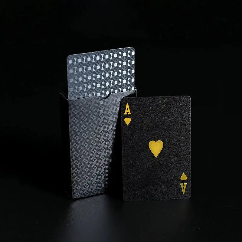 Golden Color Waterproof Playing Cards Set For Poker Nights And Magic Tricks Gift Collection