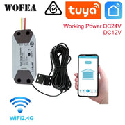 Wofea WiFi Smart Garage Door Controller, 12/24V, Tuya-enabled, works with Alexa and Google Home