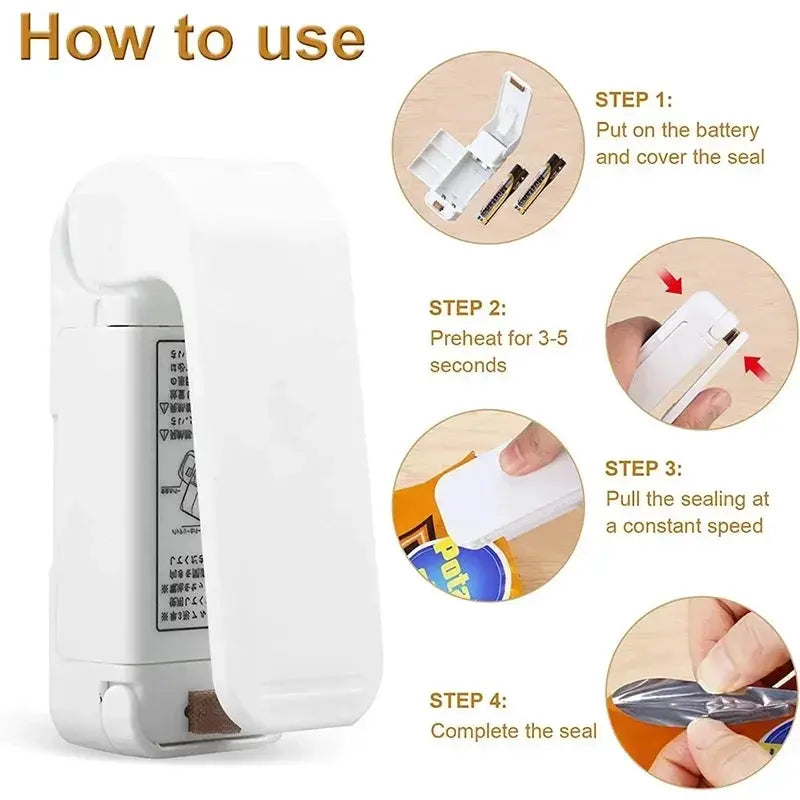 Mini Heat Bag Sealing Machine Portable Food Packaging Sealer For Plastic Bags Closure