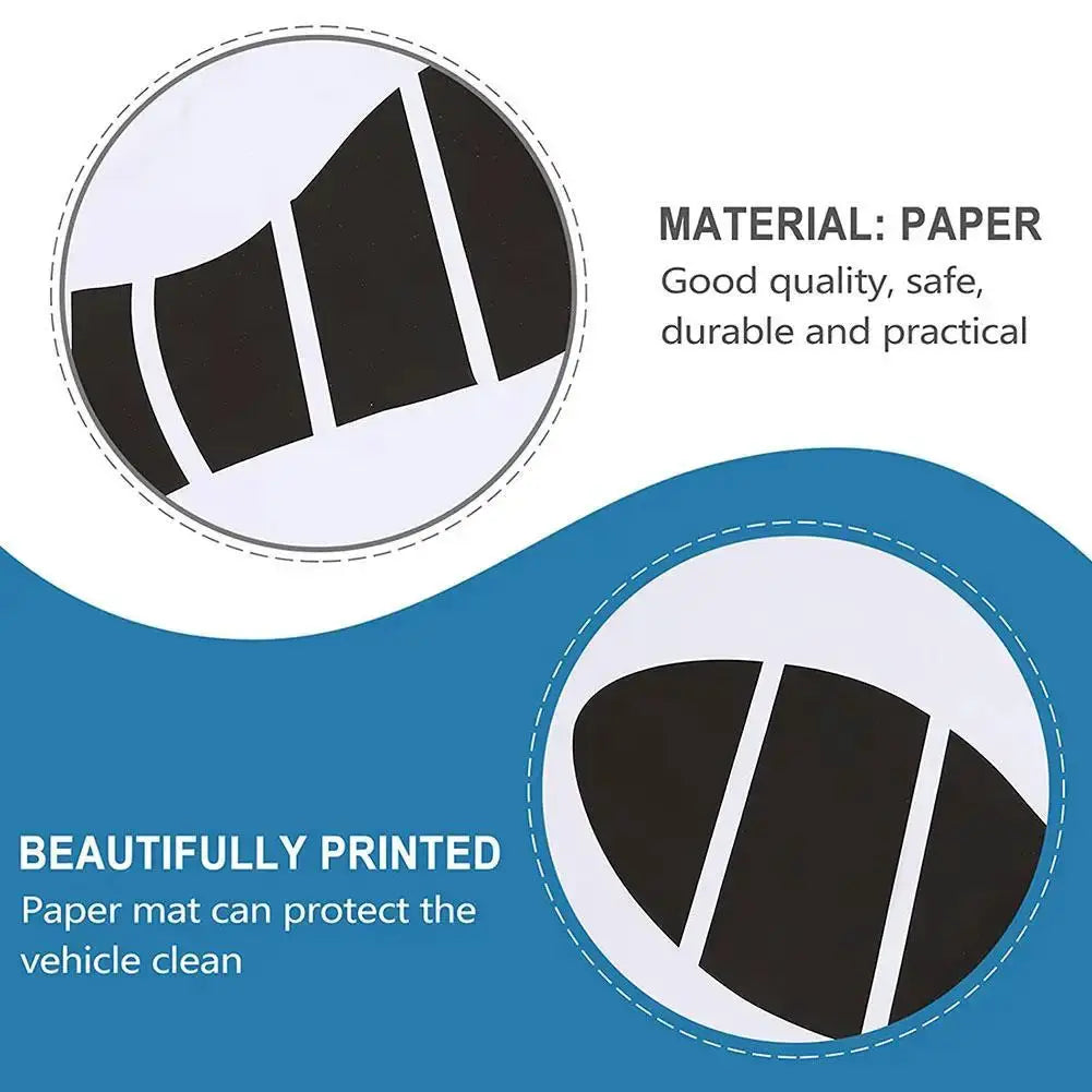 Disposable car floor mats by Simples Market; paper material with anti-slip design for vehicle interior protection
