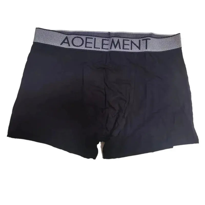 Men's black boxer briefs with AOELEMENT waistband, breathable modal fabric and front pouch