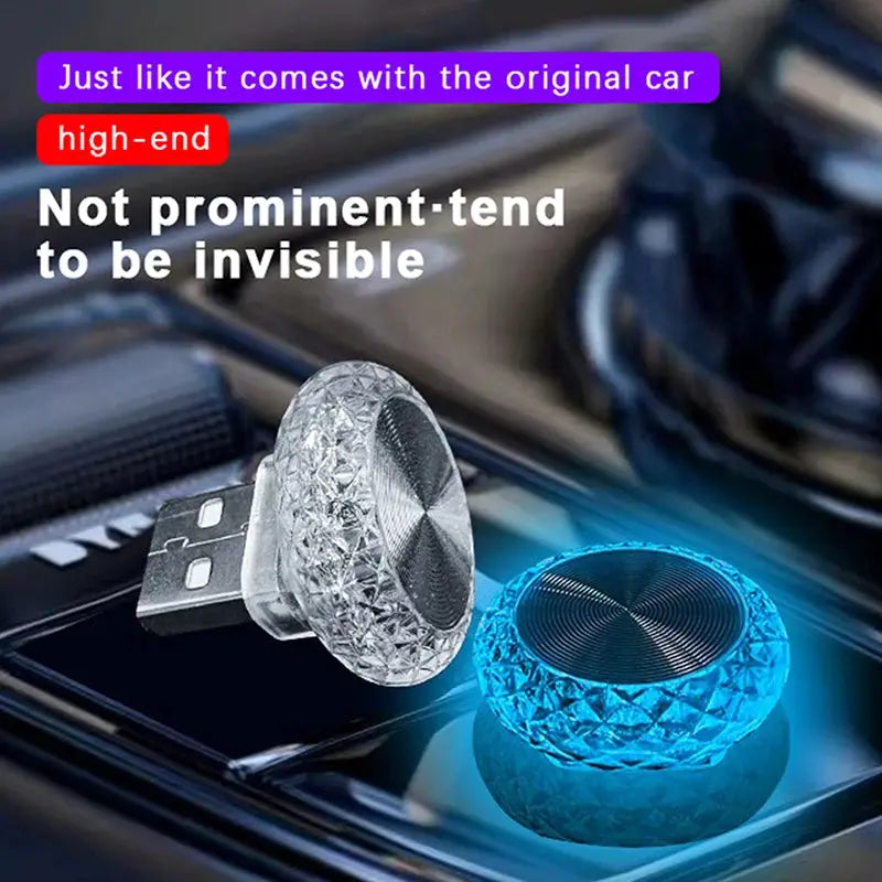 Portable Car USB Ambient Light Mini LED Decorative Atmosphere Lamp For Auto Interior And Computer USB Powered Plug Play