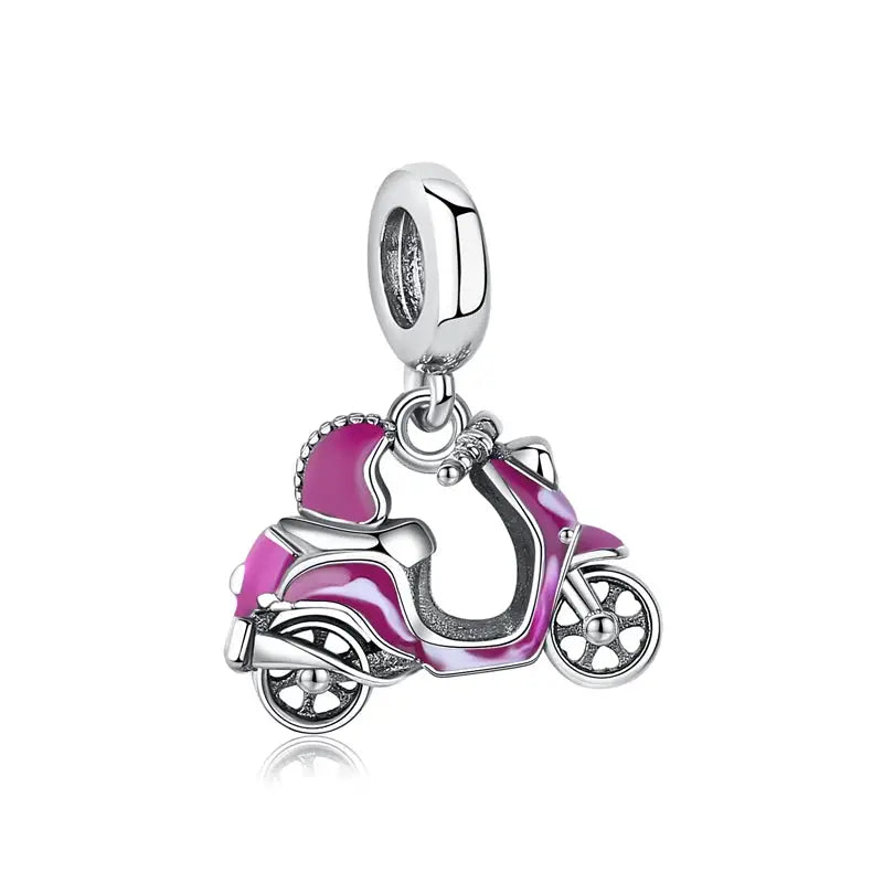 925 Sterling Silver Travel Theme Charms Beads London Bus Paris Suitcase Sam Panda Bracelets Necklaces Women DIY Jewelry