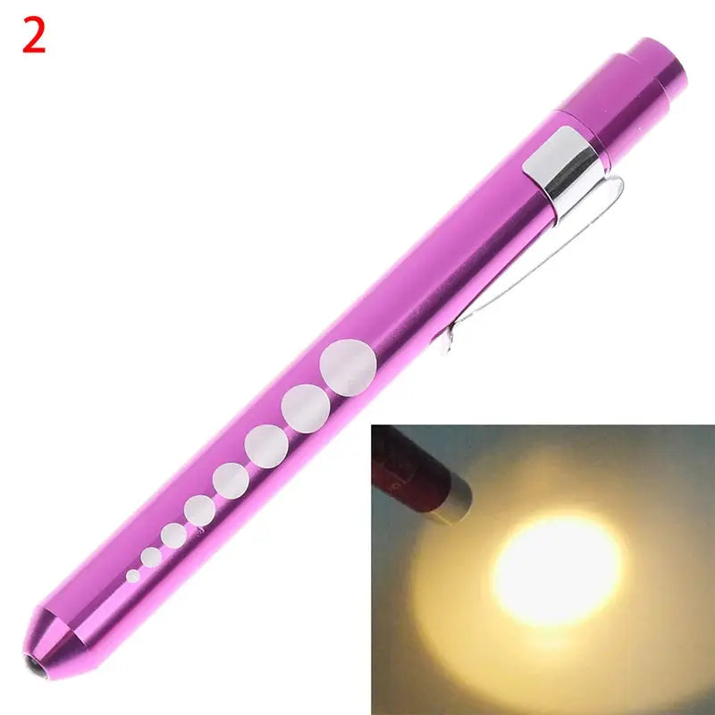 Medical Pen Light With Pupil Gauge Measurements LED Illumination Portable Aluminum Alloy Body Pocket Clip