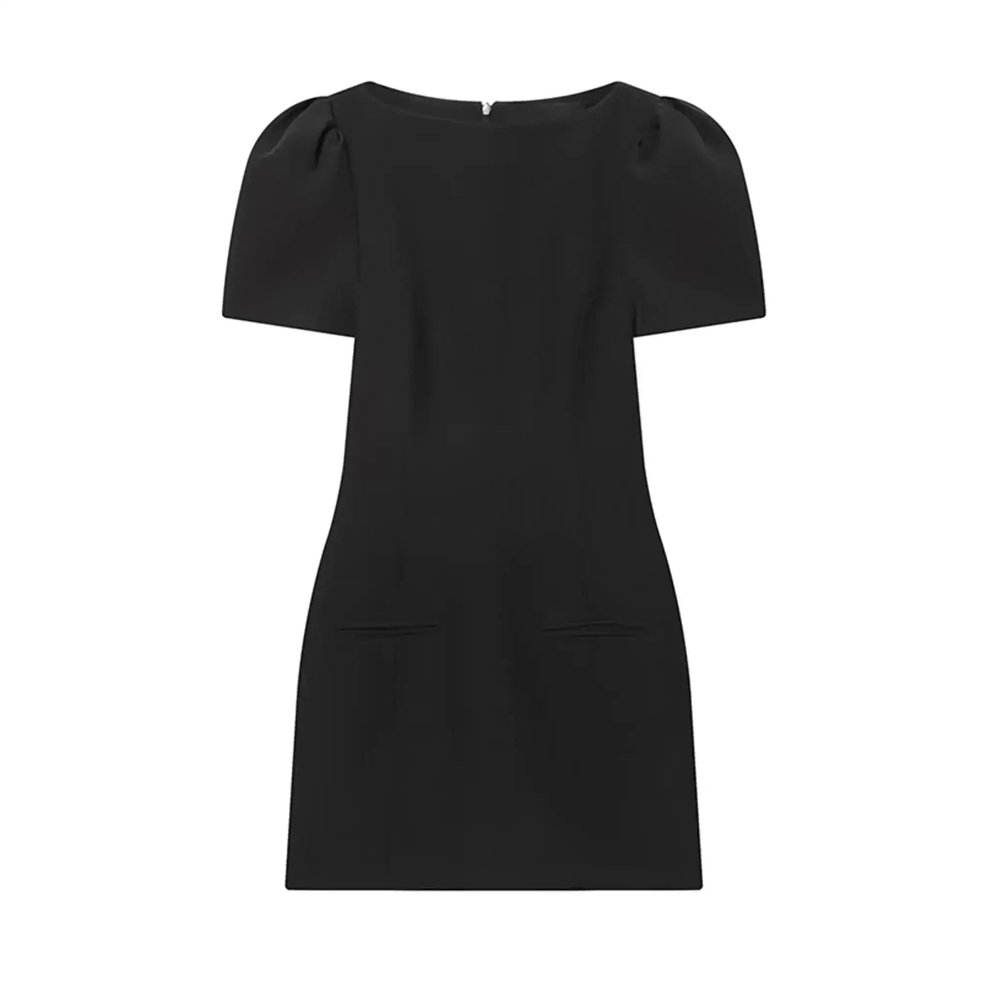 TFMLN Elegant Women Short Sleeve Mini Dress Slim Fit High Waist Solid