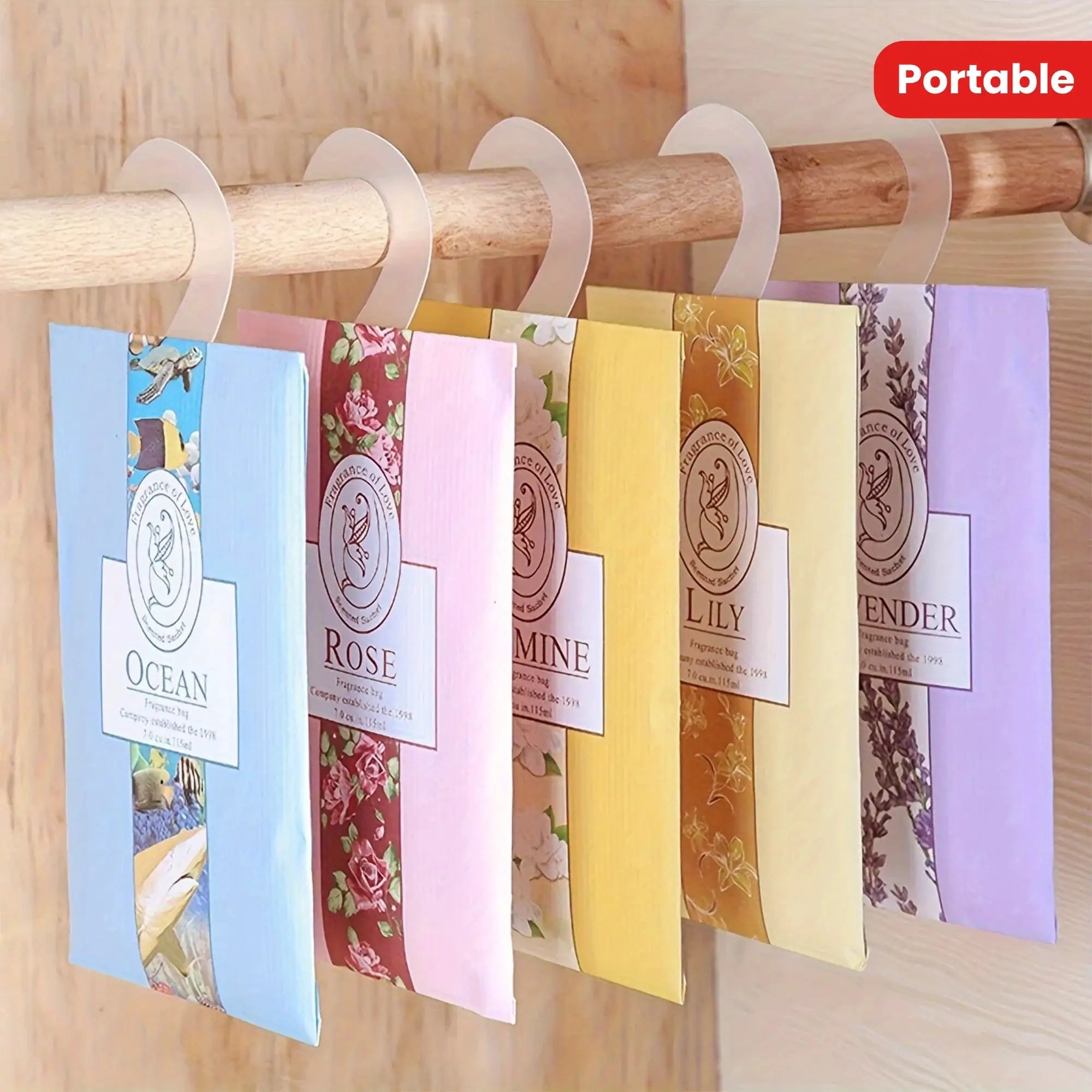 5 Pack Scented Wardrobe Sachets Odor Eliminating Hanging Bags Home Apartment Closet Freshness Portable Air Fresheners