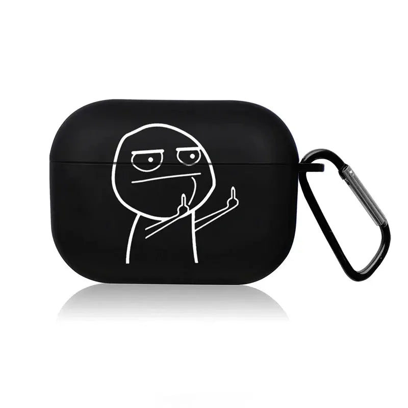 AirPods Pro Case Cute Black TPU Cartoon Design Protective Cover For AirPods Pro 1 2 3 4