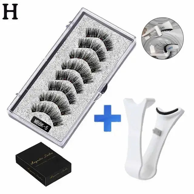 3D Natural Magnetic Eyelashes Set With Five Magnetic Lashes Reusable Handmade False Eyelashes Shipping Box