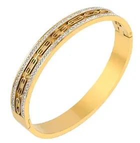 Stainless Steel Zirconia Bracelet For Women Fashion Jewelry Bangles Elegant Accessory