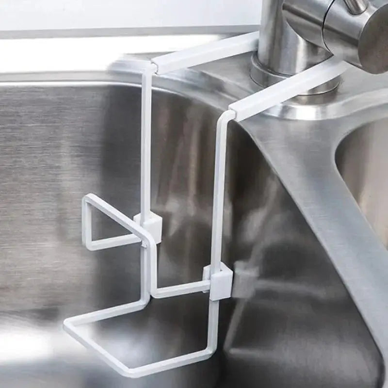 Metal Kitchen Sink Drying Holder Rack With Wall Sucker Sponge Storage Soap Stand And Dish Cloth Organizer