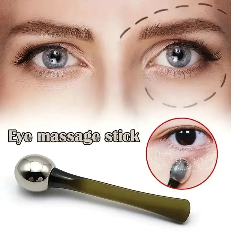 Eye Roller Massage Stick And Eye Cream Applicator Spatula Gold Alloy Facial Tool For Anti Wrinkle Skin Care