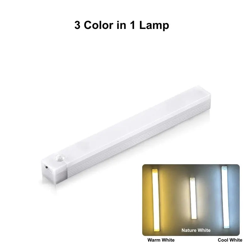 Wireless USB Rechargeable Motion Sensor LED Bar Light Night Light Portable Cordless Magnetic Cabinet Lamp For Kitchen