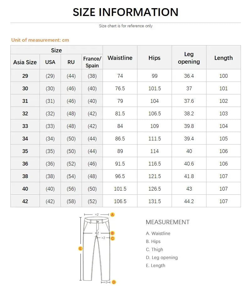 Summer ultra-thin Lyocell men's jeans by Simples Market; loose straight denim pants, size chart included.