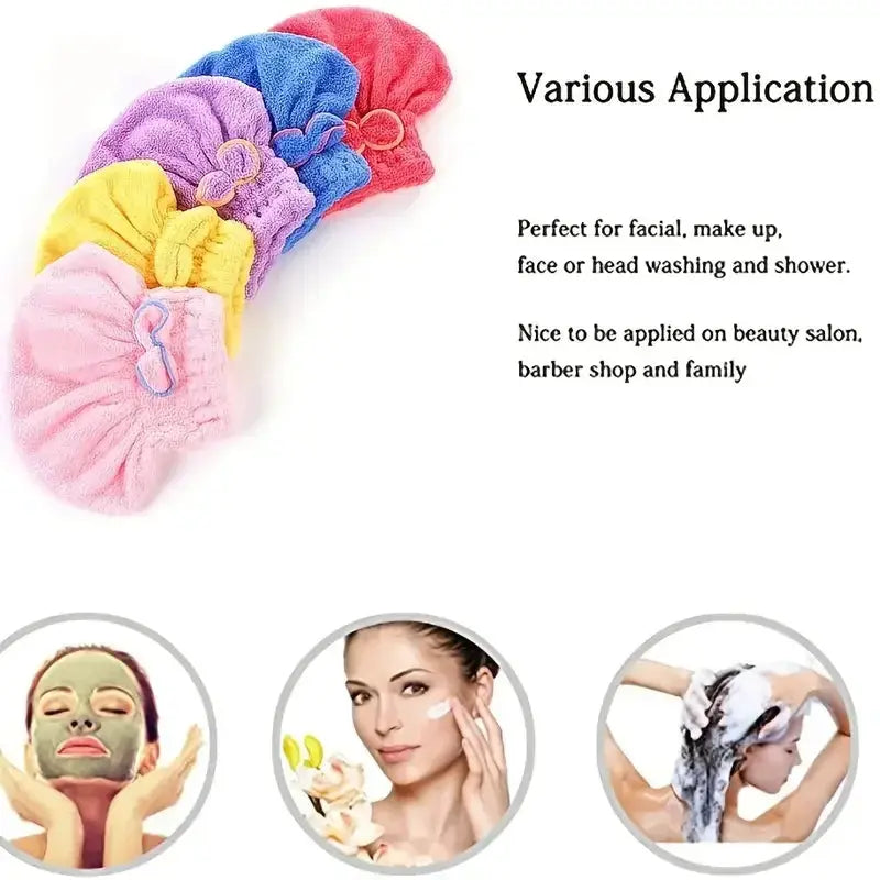 Quick Drying Hair Cap For Women Bowtie Bathing Hat Microfiber Superfiber Shower Cap For Spa And Bathroom