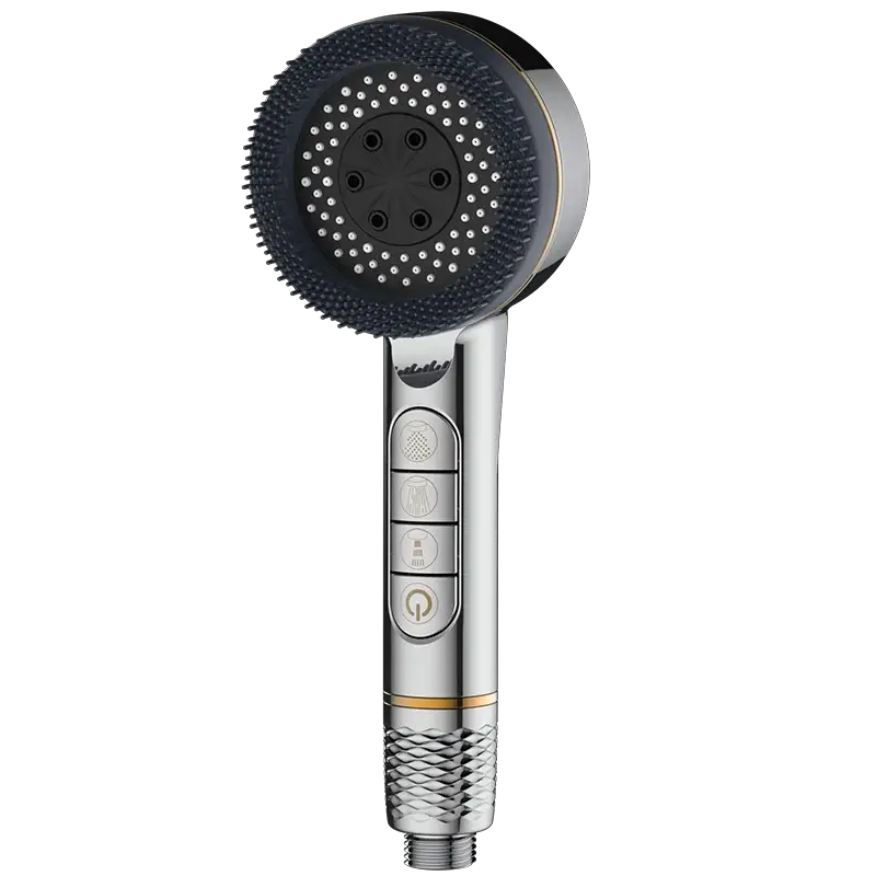 Shower head by Simples Market, chrome handheld high-pressure with 4 spray modes including massage and water-saving filter.