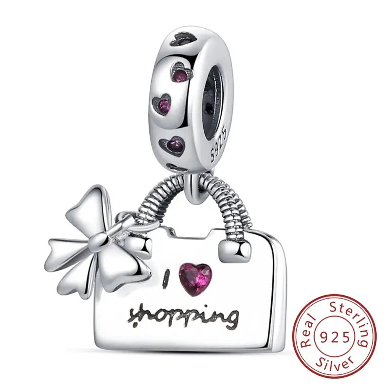 925 Sterling Silver Charms Beads Forever Love Heart Dangle For Bracelet Women Jewelry Gift Sister Family Life