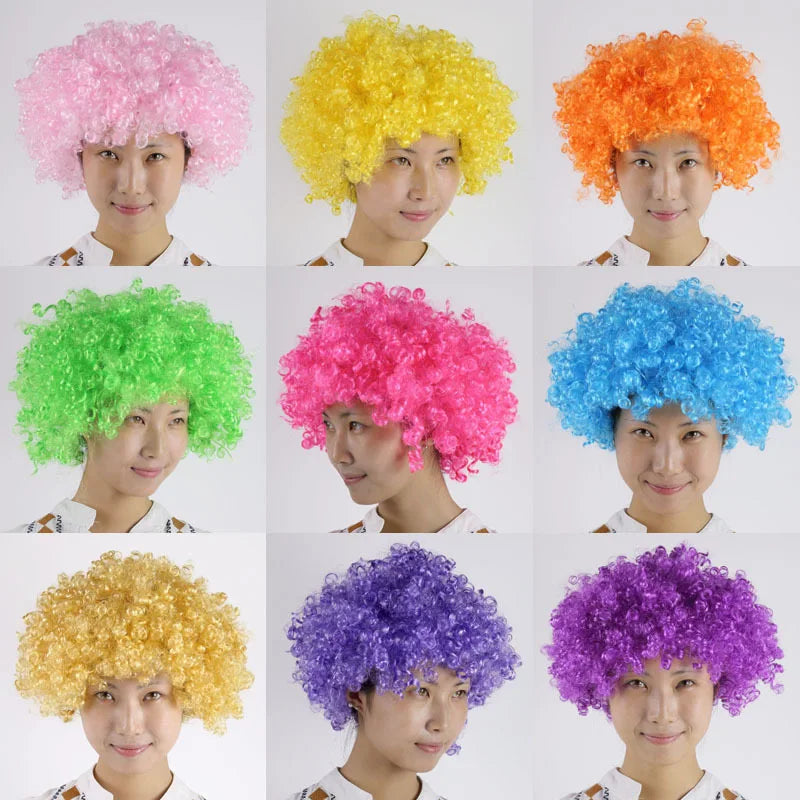 Women curly cosplay wig set in 12 colors; short, wavy synthetic curls by Simples Market