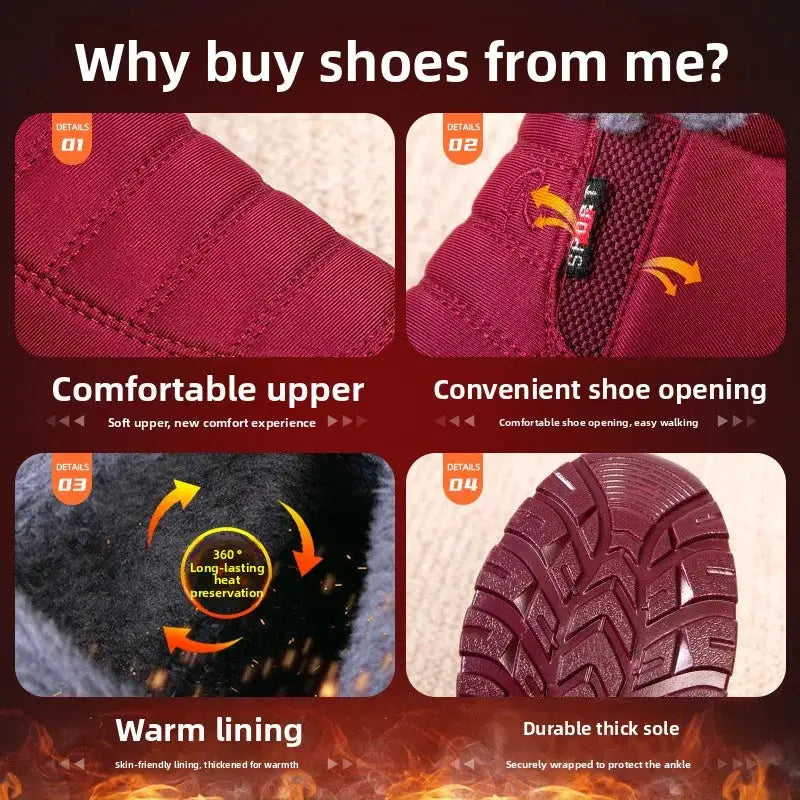 SnowNest Women Plush Winter Boots Warm Insulated Ankle Snow Boots With Furry Lining For Cozy Comfort