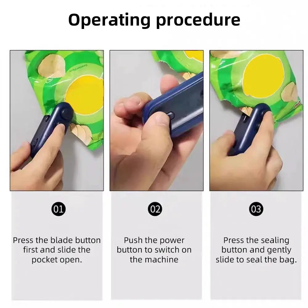 SealMate Mini Heat Bag Sealer Portable Rechargeable Handheld Food Sealing Tool Keeps Snacks Fresh And Airtight