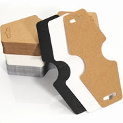 Blank Kraft Paper Display Cards For Necklace And Bracelet Packaging Foldable Tags 50 And 100 Pack Black White Khaki