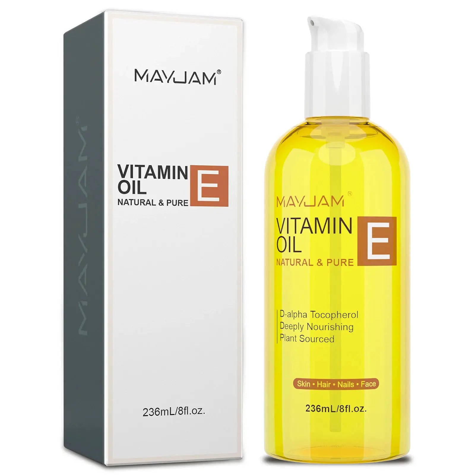 MAYJAM Natural And Pure Vitamin E Oil For Skin And Hair Moisturizing Brightening And Nourishing 118ml 236ml
