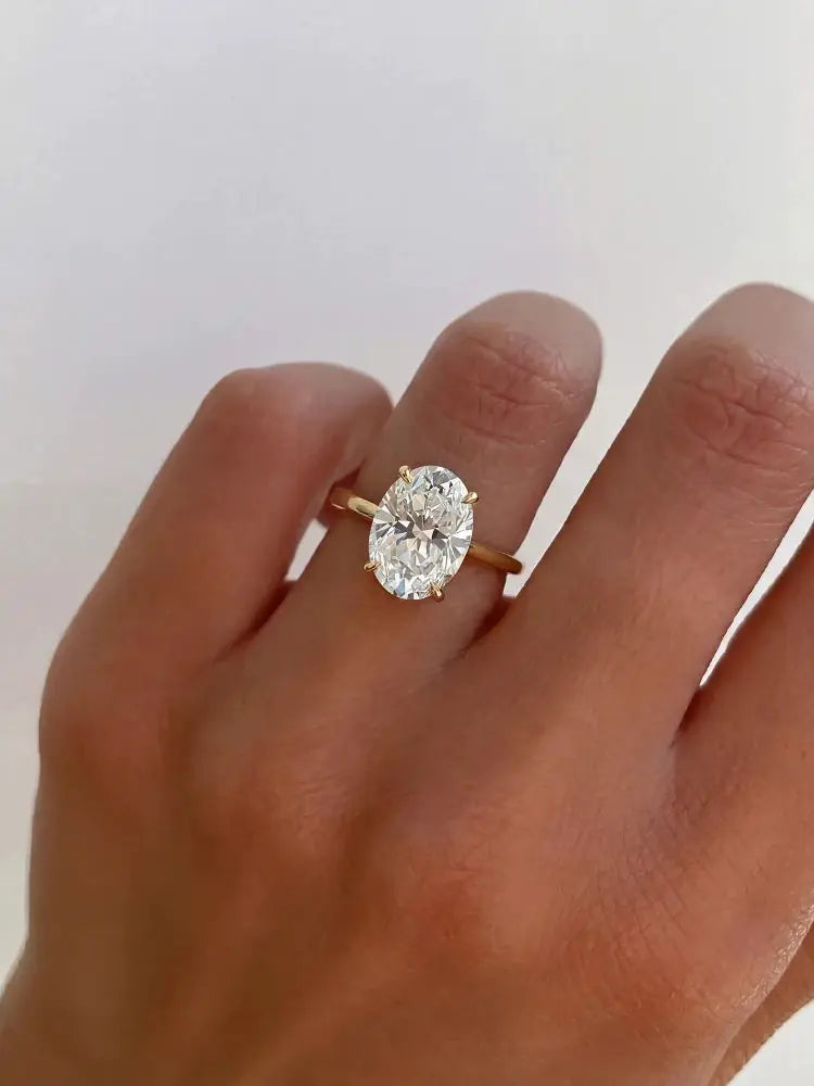 925 Sterling Silver Oval Zircon Ring For Women Engagement Wedding Fine Jewelry High Quality