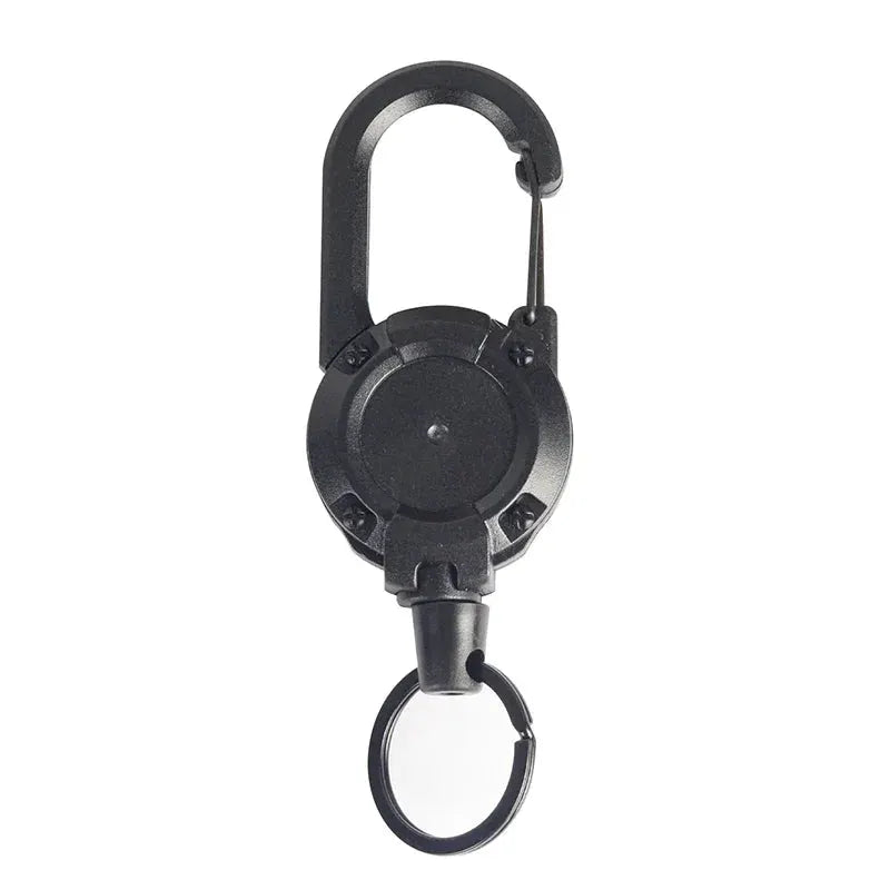 Outdoor Retractable Key Chain With Mountaineering Buckle Anti Loss Anti Theft Metal Cable High Rebound Easy to Pull