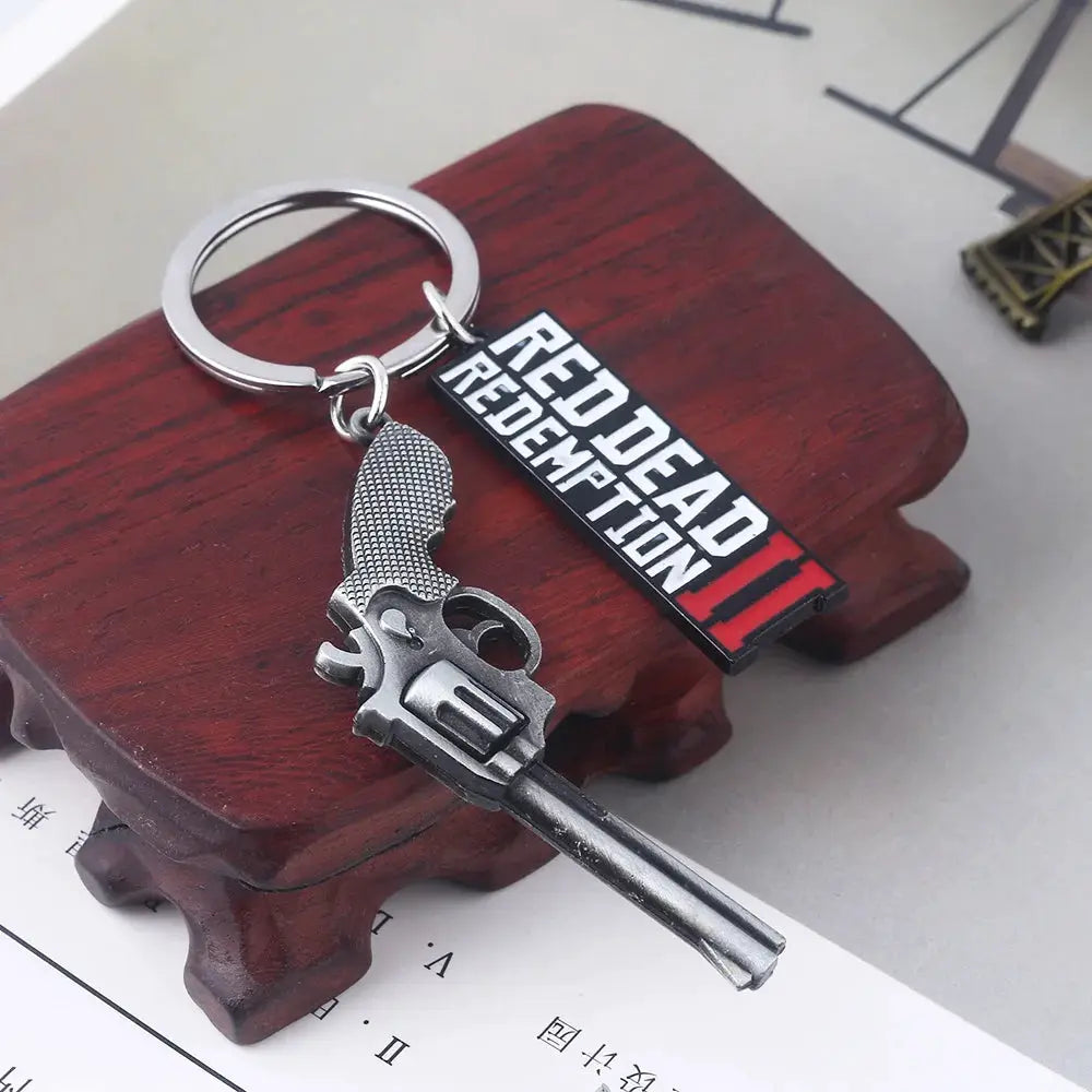 Red Dead Redemption 2 Arthur Morgan Revolver Keyring Keychain Western Fan Gift For Men Women Cosplay Jewelry